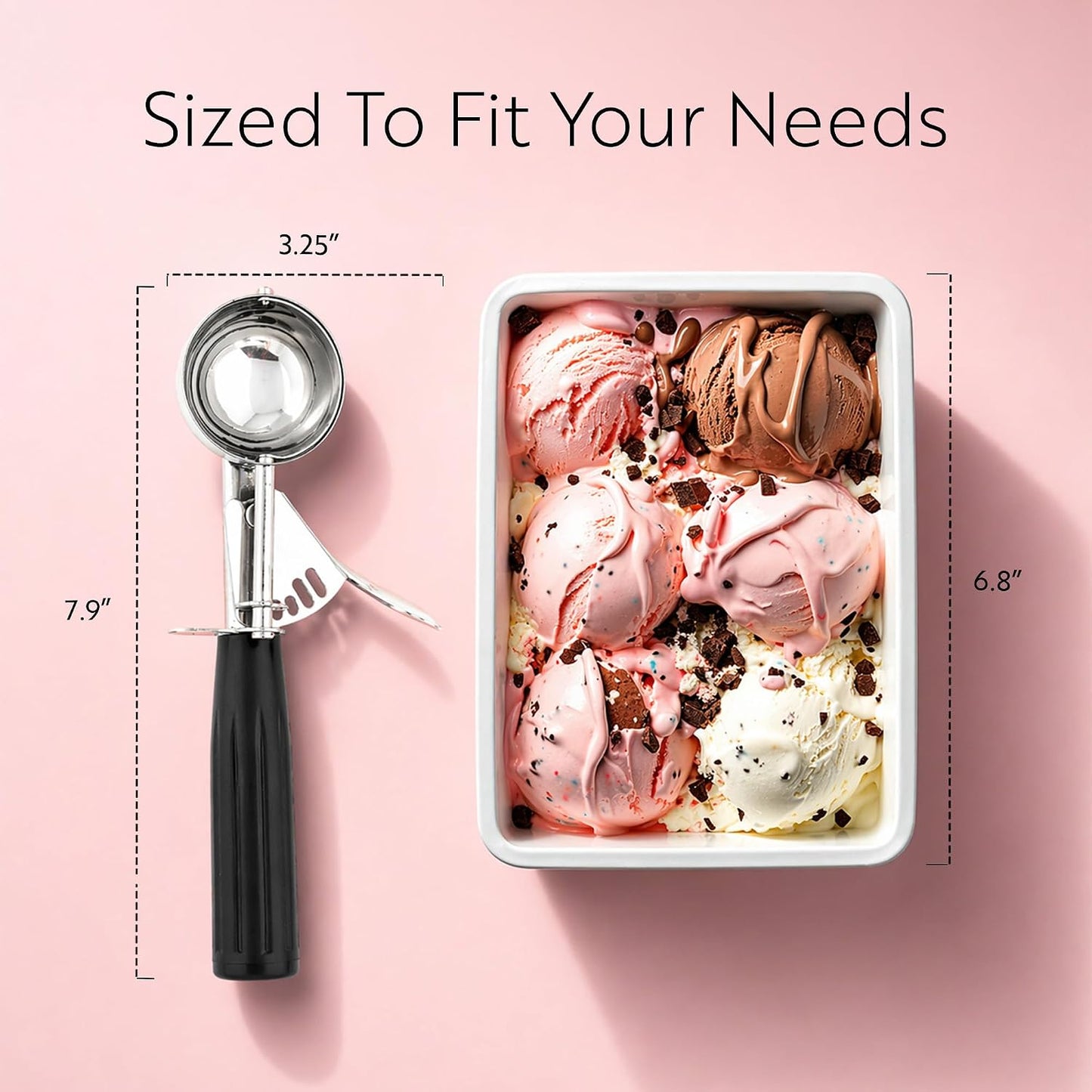 Met Lux 8 Ounce Portion Scoop 1 Durable Disher Scoop - Thumb Trigger Orange Stainless Steel Ice cream Disher For Portion Control For Ice Cream Mashed Potato And Cookie Batter