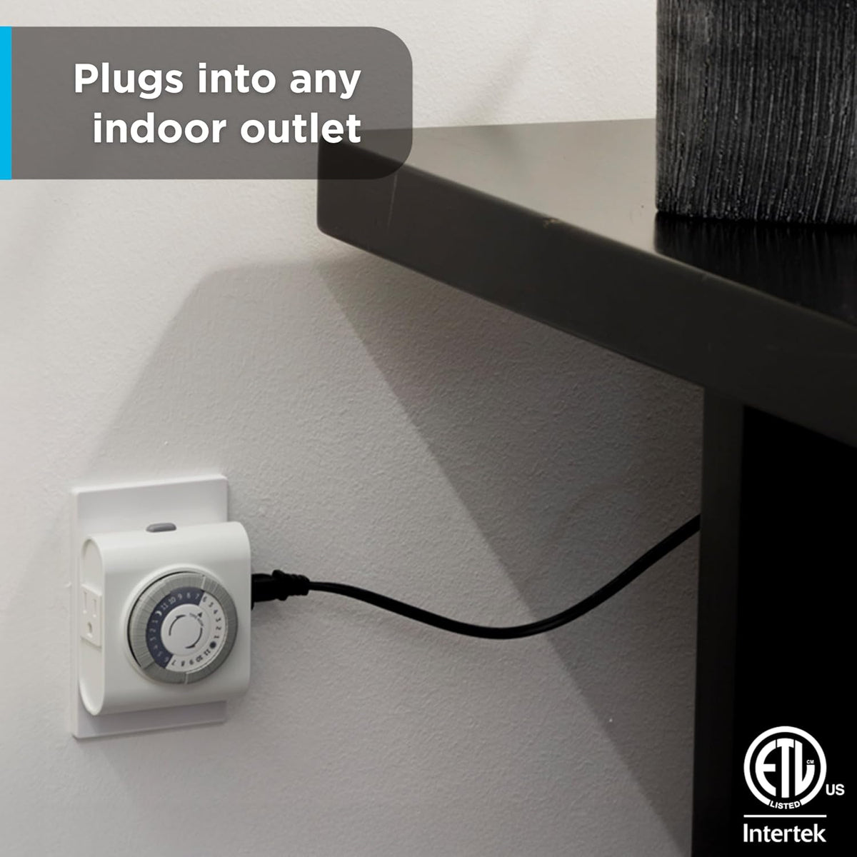 24‑Hour Plug-in Mechanical Timer Outlet, 2 Grounded Outlets