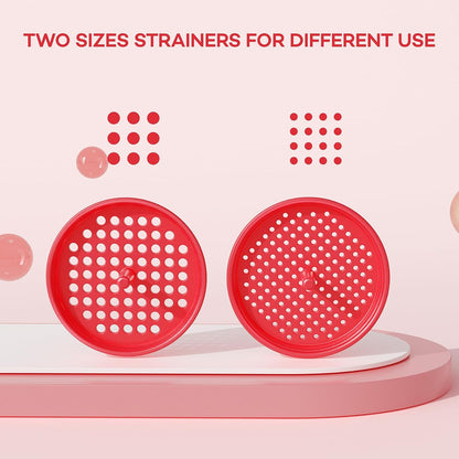 Wide Mouth Funnel for Kitchen Use for Filling Bottles with Bags | Food Grade Plastic, BPA Free, 5 Sizes Mouth, 2 Strainers, Rotating Screw Design, Easy to Clean, Dishwasher Safe