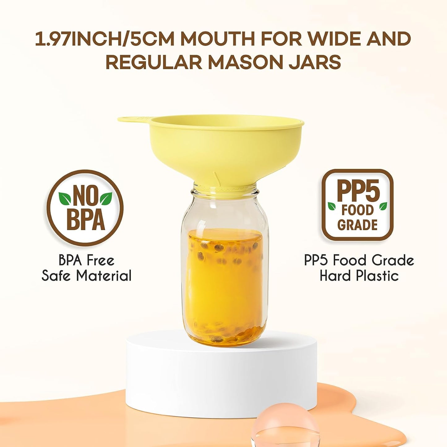 Wide Mouth Funnel for Kitchen Use for Filling Bottles with Bags | Food Grade Plastic, BPA Free, 5 Sizes Mouth, 2 Strainers, Rotating Screw Design, Easy to Clean, Dishwasher Safe
