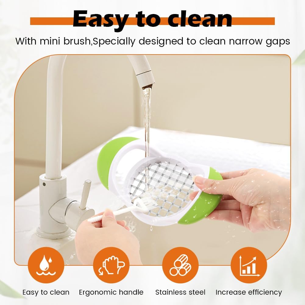 3‑Pcs French Fry Cutter Set, Stainless Steel Fast Vegetable Potato Slicer