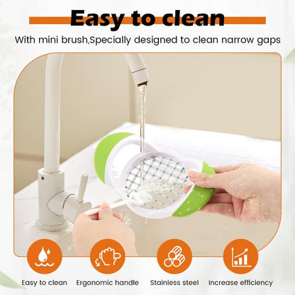 3‑Pcs French Fry Cutter Set, Stainless Steel Fast Vegetable Potato Slicer