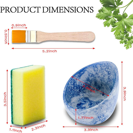 Efficient Ceramic Herb Stripper Bowl Pottery Herb Stripping Tool, Kitchen Leaf Removal Tool for Kale, Chard, Cilantro, Thyme, Basil, Parsley & Rosemary