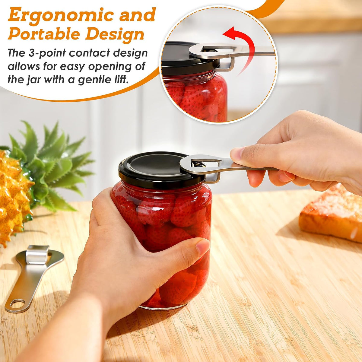 2 Pack Jar Opener, Stainless Steel Jar Lid Opener for Weak Hand and Seniors