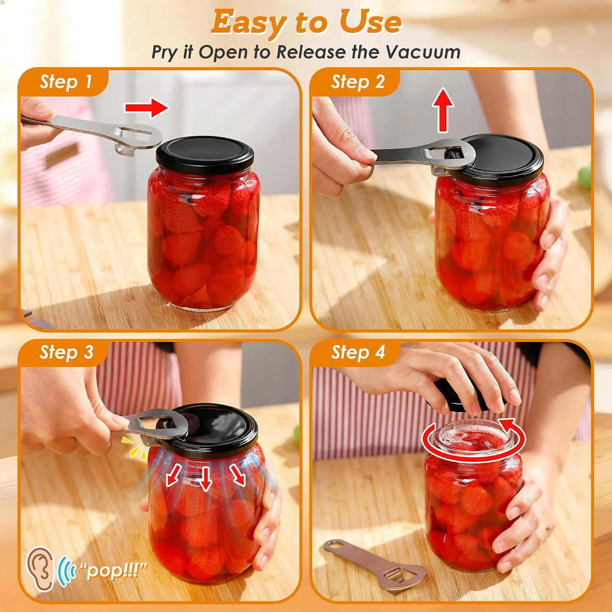 2 Pack Jar Opener, Stainless Steel Jar Lid Opener for Weak Hand and Seniors