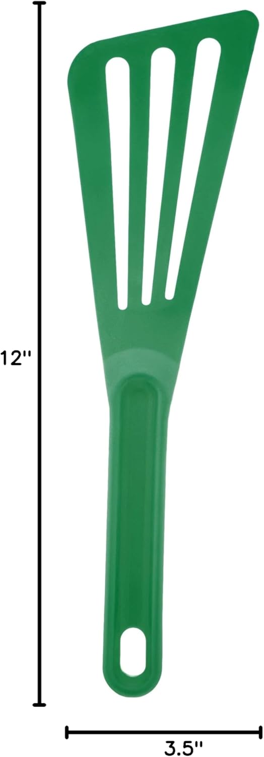 Hell's Tools Hi-Heat Slotted Spatula, 12 Inch x 3.5 Inch, Green