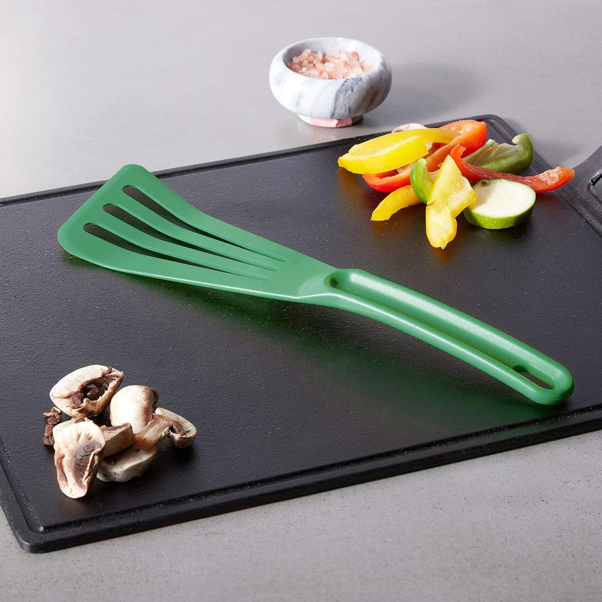 Hell's Tools Hi-Heat Slotted Spatula, 12 Inch x 3.5 Inch, Green