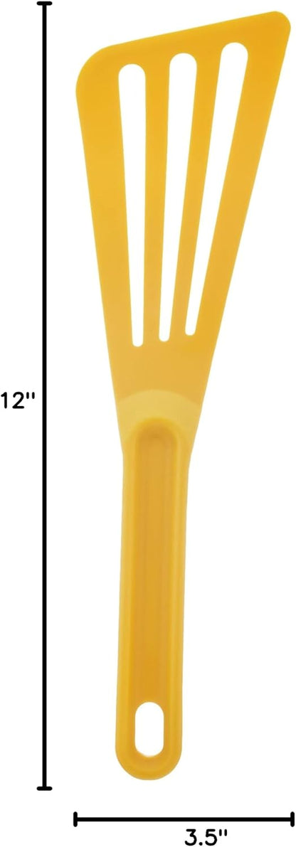 Hell's Tools Hi-Heat Slotted Spatula, 12 Inch x 3.5 Inch, Green