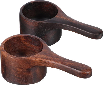 2pcs Wooden Measuring Spoon Coffee Scoop 4.32X1.97X1.18in
