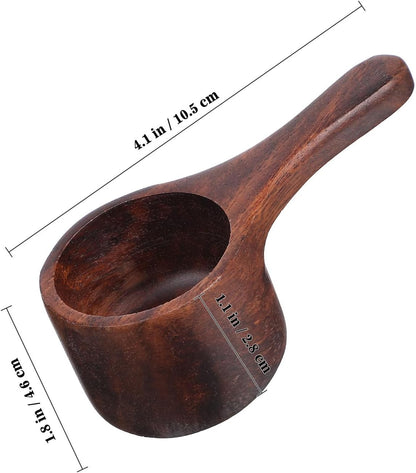 2pcs Wooden Measuring Spoon Coffee Scoop 4.32X1.97X1.18in