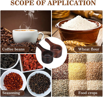 2pcs Wooden Measuring Spoon Coffee Scoop 4.32X1.97X1.18in
