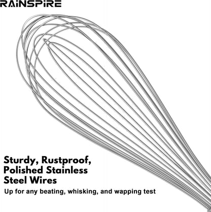 12-Inch Wire Whisk Stainless Steel, Balloon Whisks for Cooking, Wisk Wisking Tool With Soft Silicone Handle, Thick Durable Whisker for Blending, Beating, Whisking, Stirring, Pink