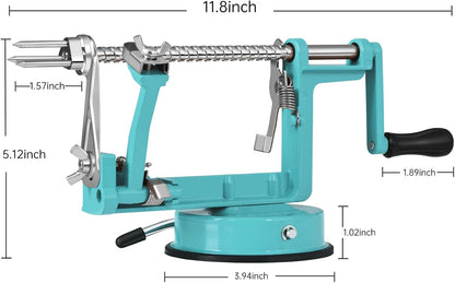 Apple Peeler Slicer Corer with Stainless Steel Blades and Powerful Suction Base for Apples Pears Potatoes(Red)