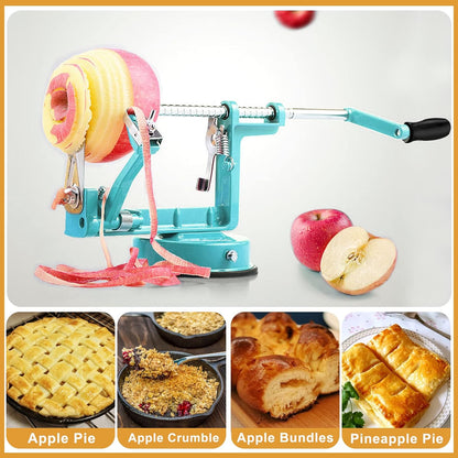 Apple Peeler Slicer Corer with Stainless Steel Blades and Powerful Suction Base for Apples Pears Potatoes(Red)