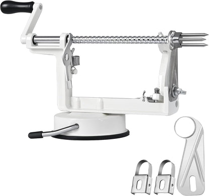 Apple Peeler Slicer Corer with Stainless Steel Blades and Powerful Suction Base for Apples Pears Potatoes(Red)