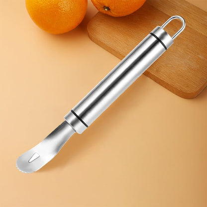 Stainless Steel Orange Peeler Easy and Quick Peeling Long Handle Orange Citrus Peeler Tool Triangle Shovel and Serrated Shovel Orange Peeler Creative Kitchen Gadgets