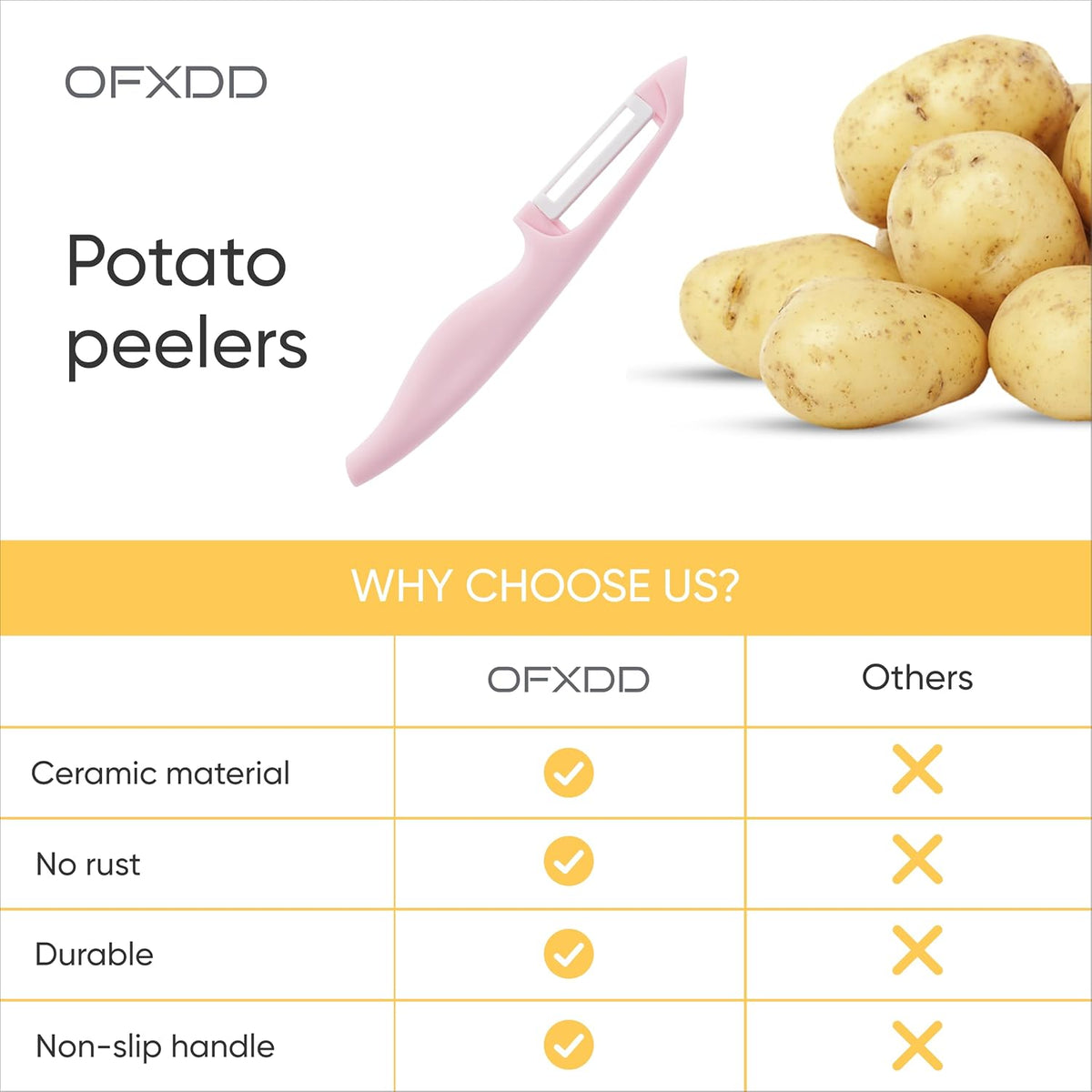 Plastic Handle Ceramic Blade Peeler Kitchen Utensil for Food Cooking - Potato Skin Peeler with Ceramic Blade - Swivel Apple Knife Peelers