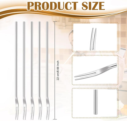 5 Pcs Pickle Forks for Olive Cocktail Jar, Long Handle,Multicolor