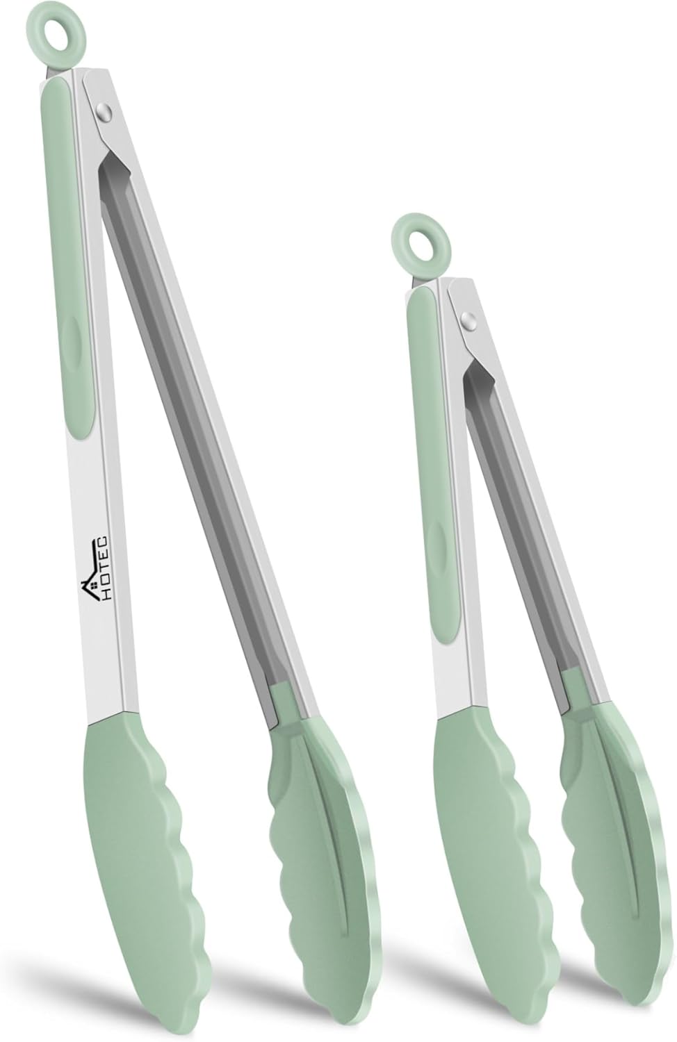 Premium Stainless Steel Locking Kitchen Tongs with Silicon Tips, Set of 3-7", 9" and 12" (Gradient Blue)