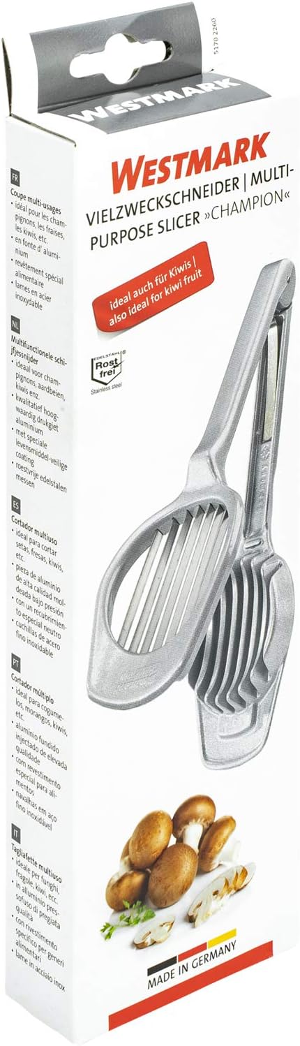 Mushroom & Egg Slicer – Heavy-Duty Aluminum Cutter with 7 Stainless Steel Blades for Even Slices, Multi-Purpose Food Slicer for Mushrooms, Eggs, Strawberries & Kiwi, Kitchen Essentials