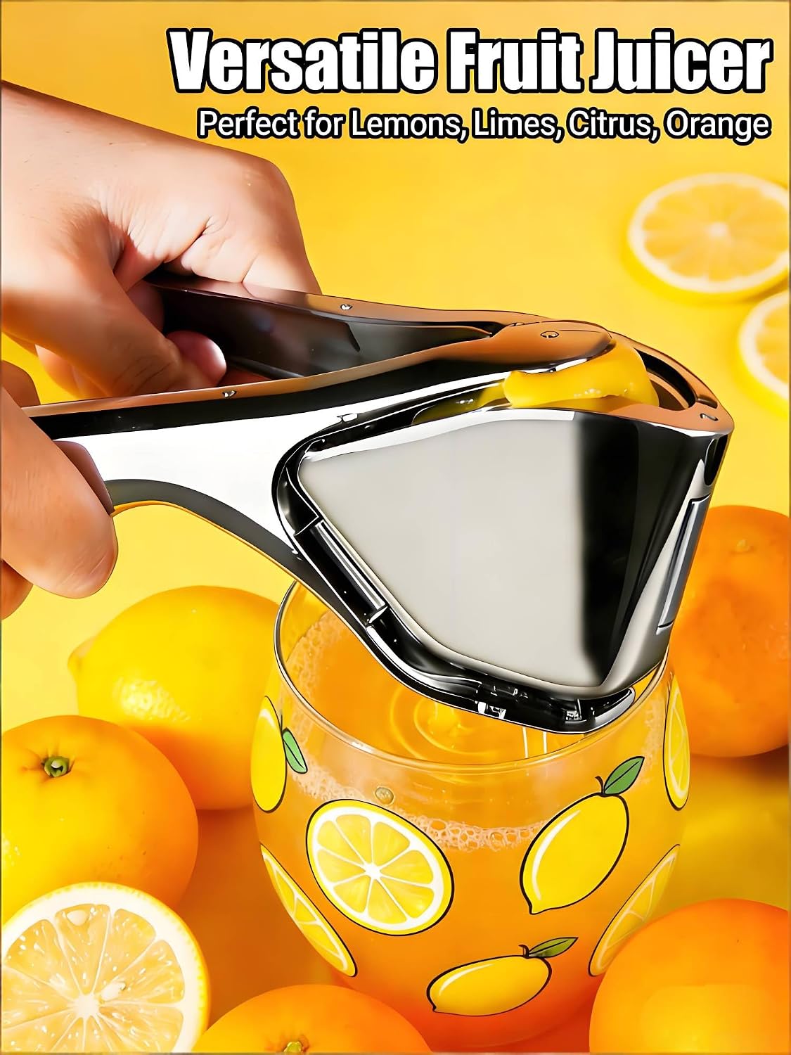 Lemon Squeezer, Stainless Steel Manual Citrus Squeezer, Silver