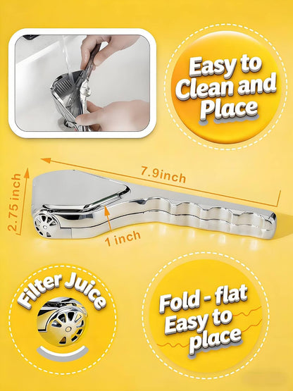 Lemon Squeezer, Stainless Steel Manual Citrus Squeezer, Silver