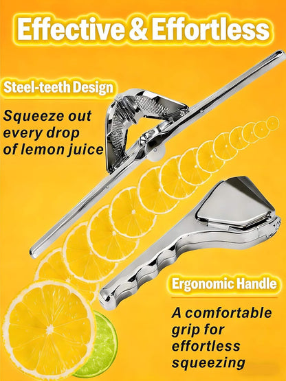 Lemon Squeezer, Stainless Steel Manual Citrus Squeezer, Silver