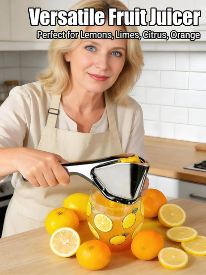 Lemon Squeezer, Stainless Steel Manual Citrus Squeezer, Silver