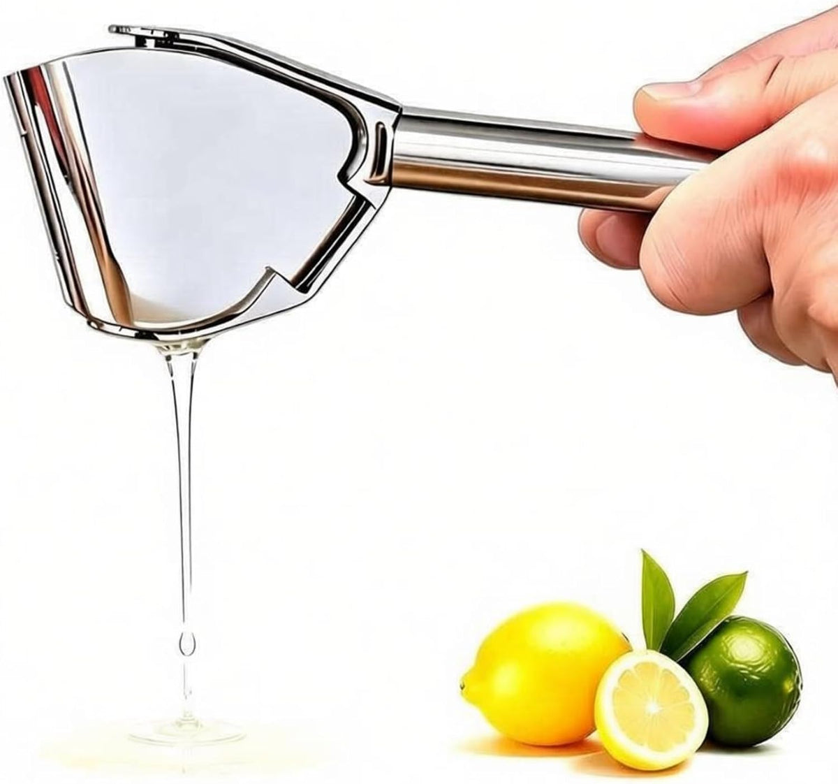 Lemon Squeezer, Stainless Steel Manual Citrus Squeezer, Silver