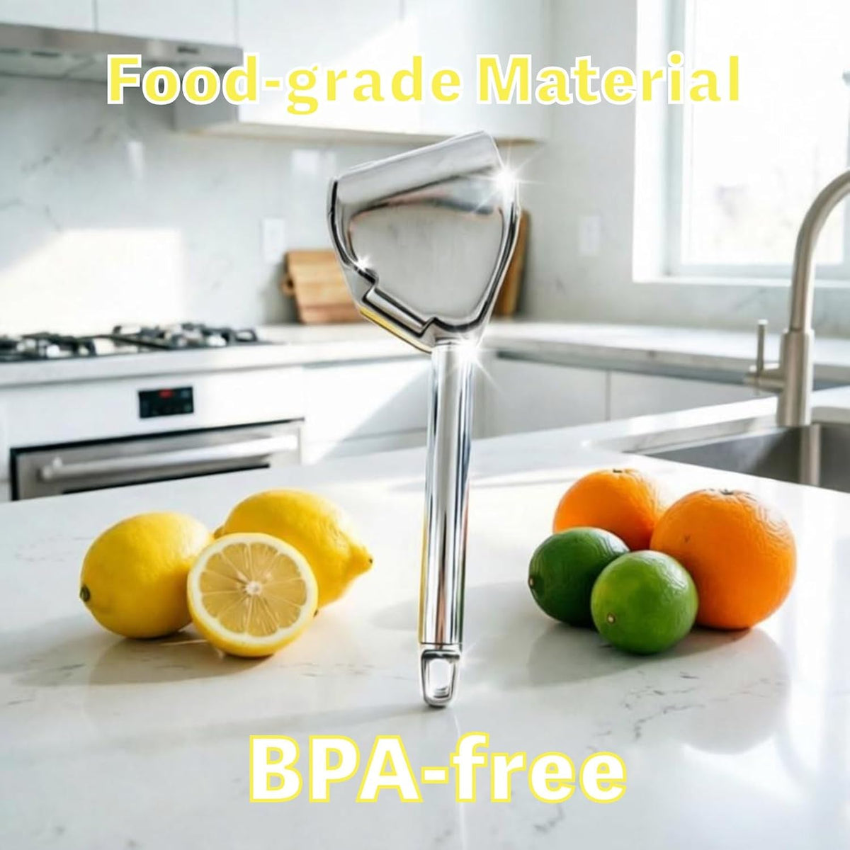 Lemon Squeezer, Stainless Steel Manual Citrus Squeezer, Silver