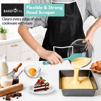 Silicone Spatula Set, 600°F Heat Resistant, 4 Piece BPA-Free Food Grade Silicone Kitchen Utensils Set for Baking, Cooking & Mixing, Non Stick Silicone Cooking Utensils Set - Aqua