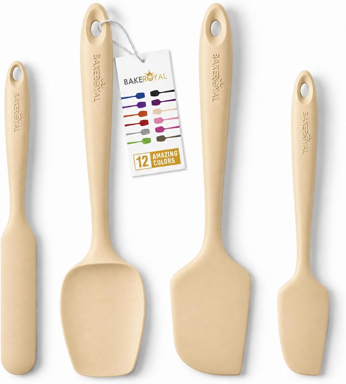 Silicone Spatula Set, 600°F Heat Resistant, 4 Piece BPA-Free Food Grade Silicone Kitchen Utensils Set for Baking, Cooking & Mixing, Non Stick Silicone Cooking Utensils Set - Aqua