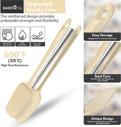 Silicone Spatula Set, 600°F Heat Resistant, 4 Piece BPA-Free Food Grade Silicone Kitchen Utensils Set for Baking, Cooking & Mixing, Non Stick Silicone Cooking Utensils Set - Aqua