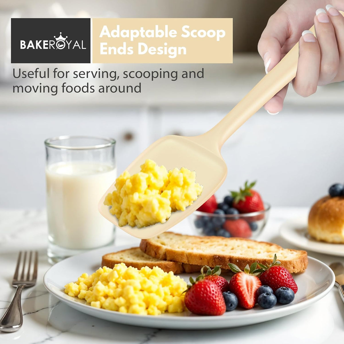 Silicone Spatula Set, 600°F Heat Resistant, 4 Piece BPA-Free Food Grade Silicone Kitchen Utensils Set for Baking, Cooking & Mixing, Non Stick Silicone Cooking Utensils Set - Aqua