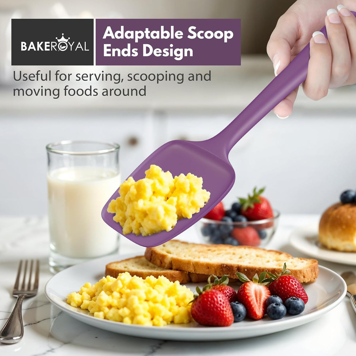 Silicone Spatula Set, 600°F Heat Resistant, 4 Piece BPA-Free Food Grade Silicone Kitchen Utensils Set for Baking, Cooking & Mixing, Non Stick Silicone Cooking Utensils Set - Aqua