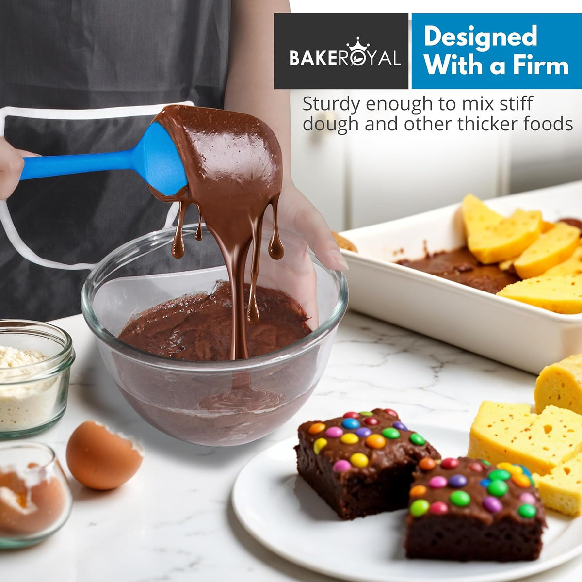 Silicone Spatula Set, 600°F Heat Resistant, 4 Piece BPA-Free Food Grade Silicone Kitchen Utensils Set for Baking, Cooking & Mixing, Non Stick Silicone Cooking Utensils Set - Aqua