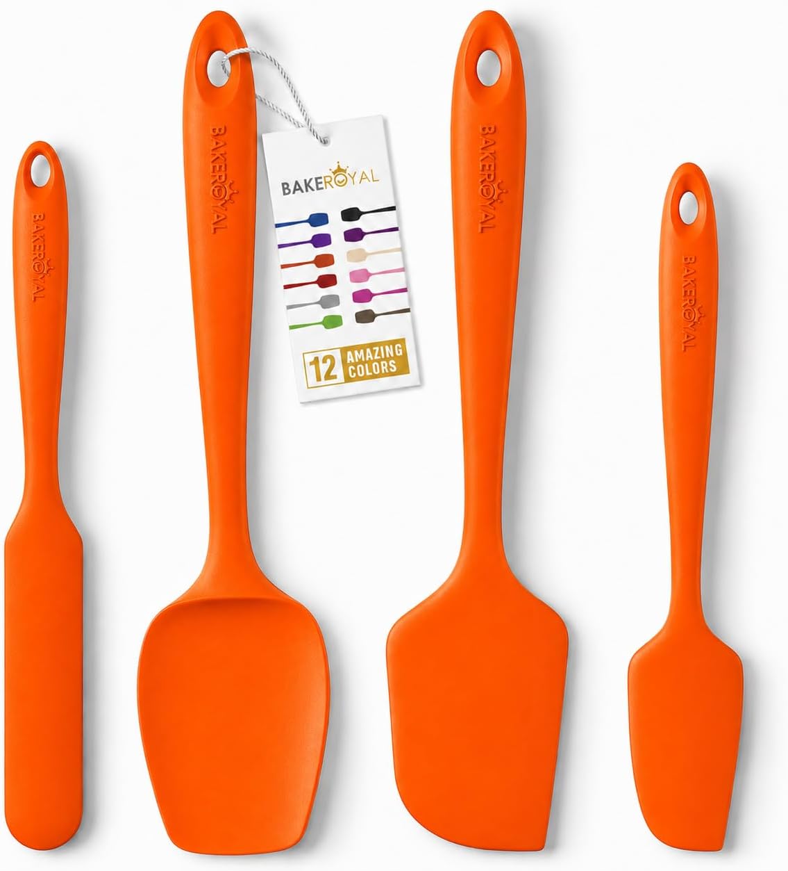 Silicone Spatula Set, 600°F Heat Resistant, 4 Piece BPA-Free Food Grade Silicone Kitchen Utensils Set for Baking, Cooking & Mixing, Non Stick Silicone Cooking Utensils Set - Aqua