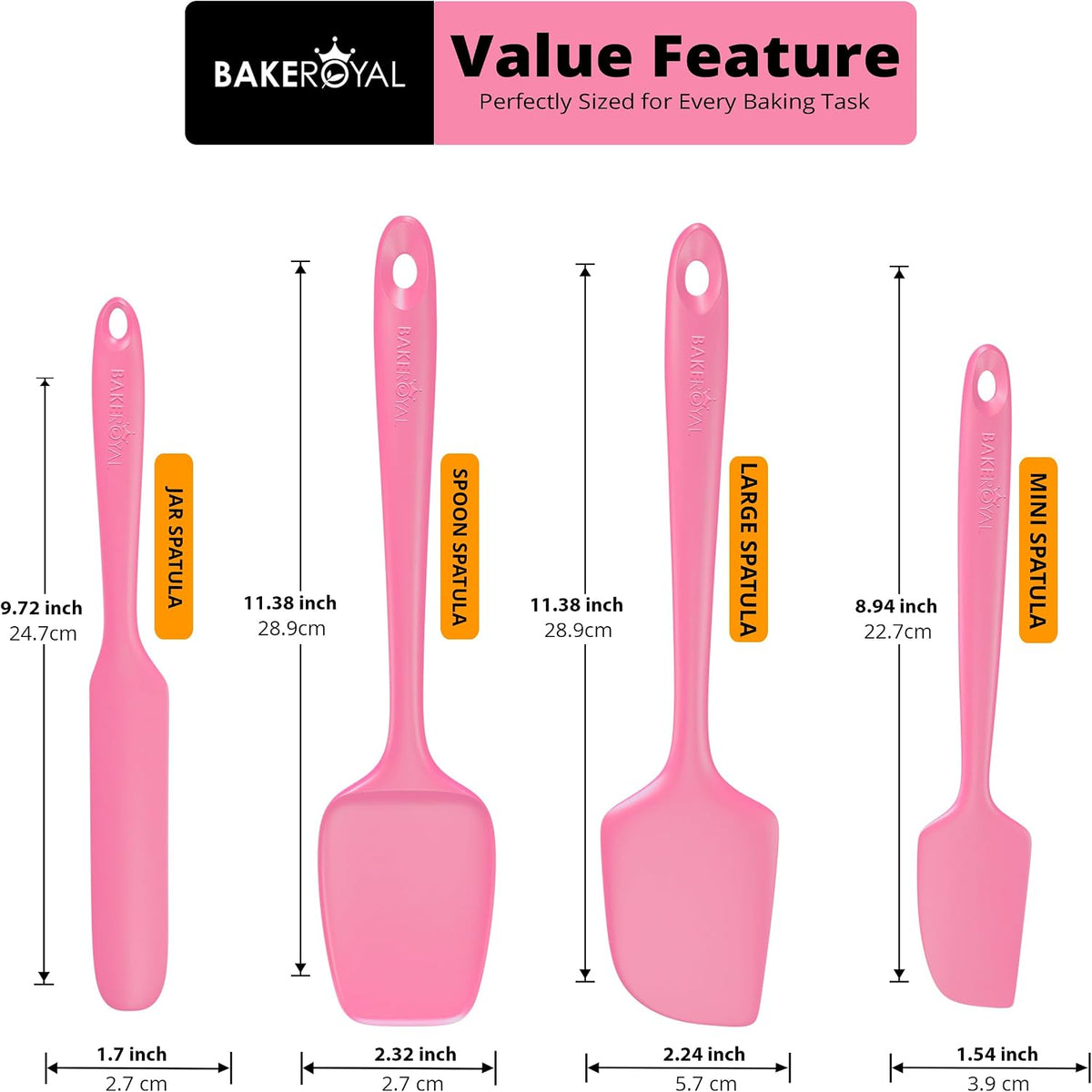 Silicone Spatula Set, 600°F Heat Resistant, 4 Piece BPA-Free Food Grade Silicone Kitchen Utensils Set for Baking, Cooking & Mixing, Non Stick Silicone Cooking Utensils Set - Aqua