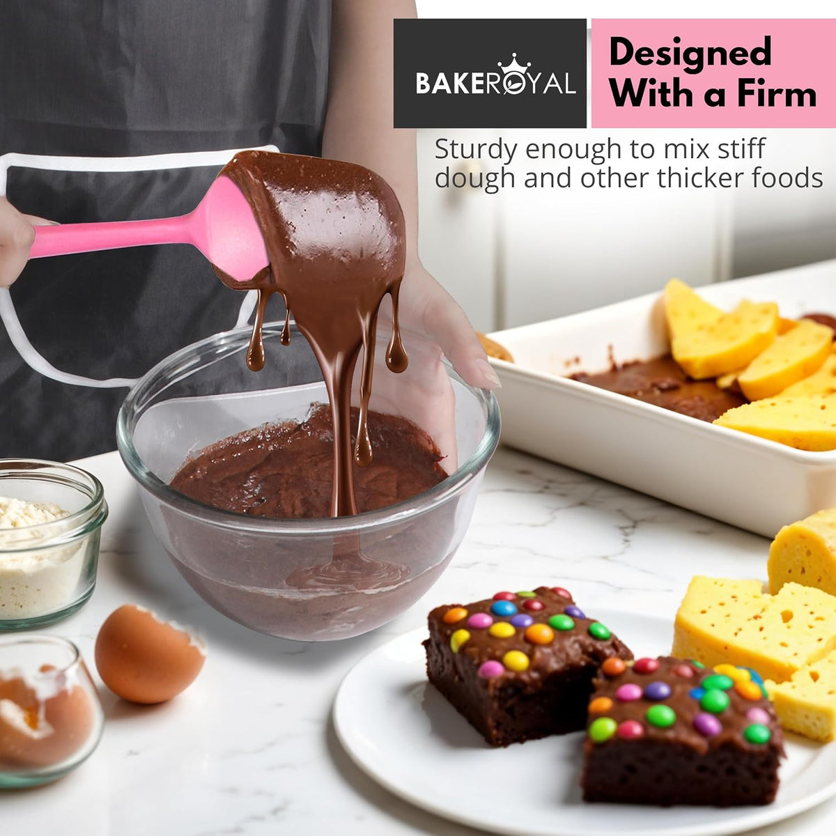 Silicone Spatula Set, 600°F Heat Resistant, 4 Piece BPA-Free Food Grade Silicone Kitchen Utensils Set for Baking, Cooking & Mixing, Non Stick Silicone Cooking Utensils Set - Aqua