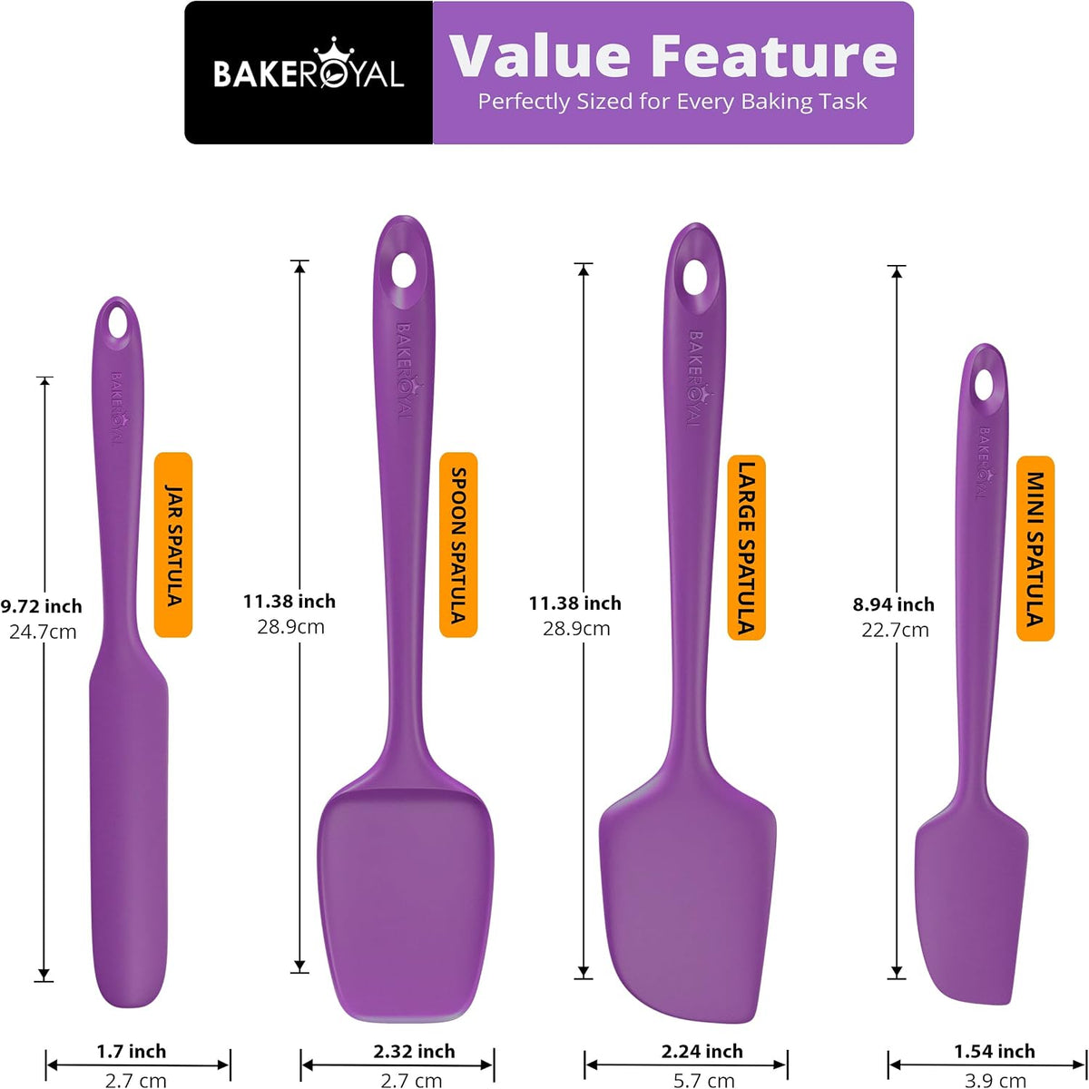 Silicone Spatula Set, 600°F Heat Resistant, 4 Piece BPA-Free Food Grade Silicone Kitchen Utensils Set for Baking, Cooking & Mixing, Non Stick Silicone Cooking Utensils Set - Aqua