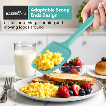Silicone Spatula Set, 600°F Heat Resistant, 4 Piece BPA-Free Food Grade Silicone Kitchen Utensils Set for Baking, Cooking & Mixing, Non Stick Silicone Cooking Utensils Set - Aqua