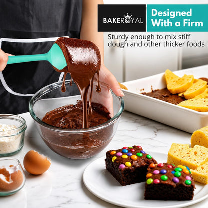 Silicone Spatula Set, 600°F Heat Resistant, 4 Piece BPA-Free Food Grade Silicone Kitchen Utensils Set for Baking, Cooking & Mixing, Non Stick Silicone Cooking Utensils Set - Aqua