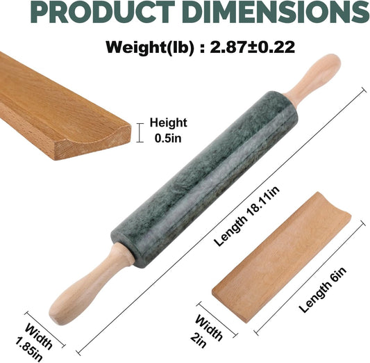 Marble Rolling Pin, Non-Stick Stone Dough Roller, Rolling Pin for Baking,Pasta, Dumpling, Ravioli, Fondant,Pie Crust, Kitchen Baking Pastry Tools