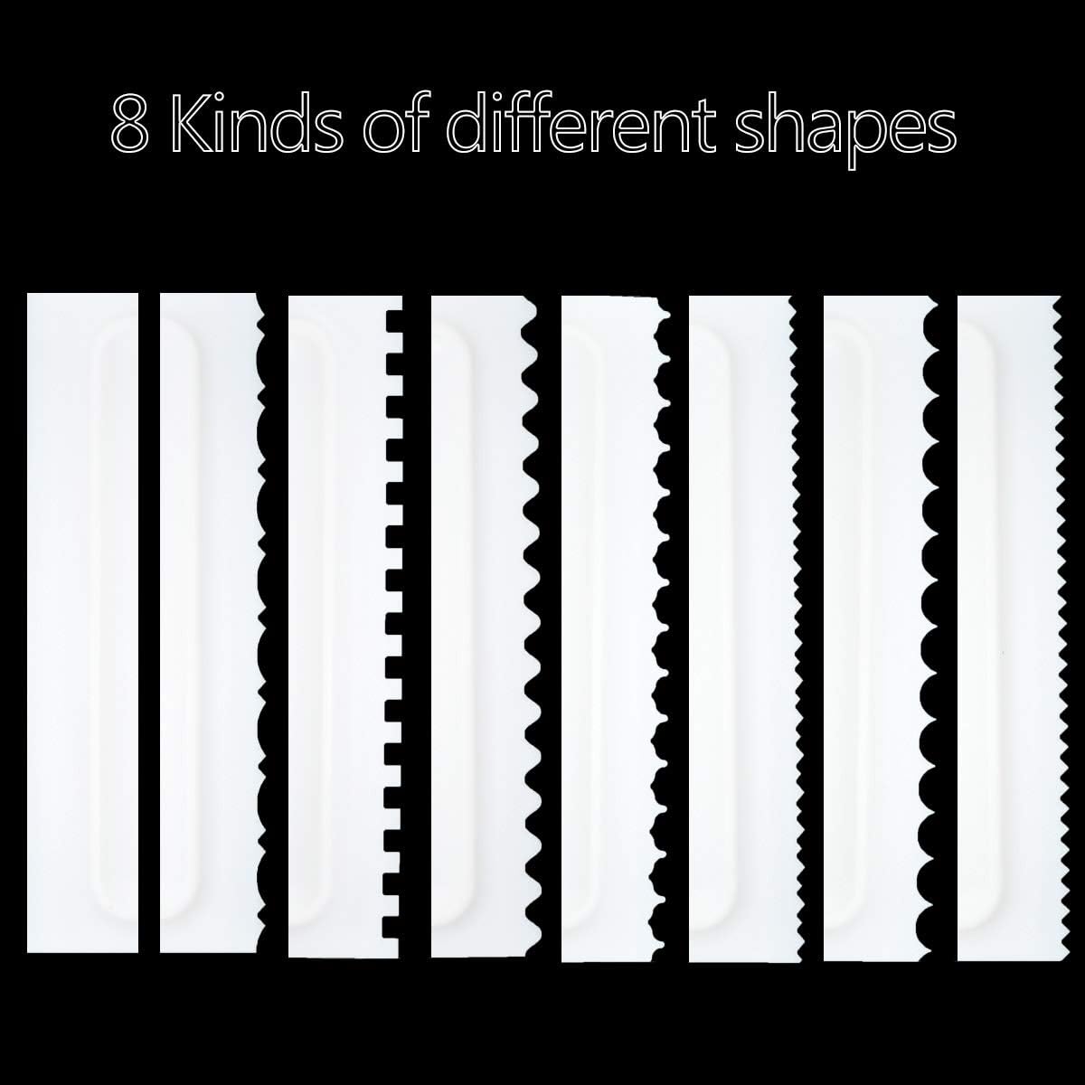 Cake Scraper Set Decorating Comb and Icing Smoother Tool Mousse Butter Cream Cake Edge DIY Tool Plastic Sawtooth Cake Scraper Icing Smoother Comb Set Kitchen Baking Tools Christmas Gift (4 Pack)