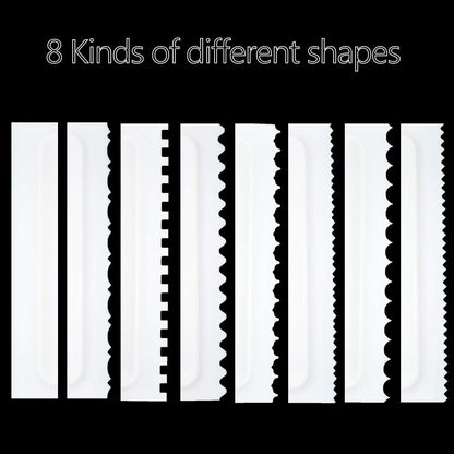 Cake Scraper Set Decorating Comb and Icing Smoother Tool Mousse Butter Cream Cake Edge DIY Tool Plastic Sawtooth Cake Scraper Icing Smoother Comb Set Kitchen Baking Tools Christmas Gift (4 Pack)