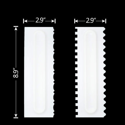 Cake Scraper Set Decorating Comb and Icing Smoother Tool Mousse Butter Cream Cake Edge DIY Tool Plastic Sawtooth Cake Scraper Icing Smoother Comb Set Kitchen Baking Tools Christmas Gift (4 Pack)