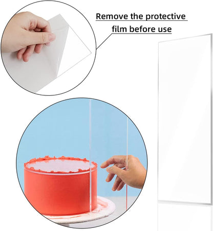 Cake Scraper Set Decorating Comb and Icing Smoother Tool Mousse Butter Cream Cake Edge DIY Tool Plastic Sawtooth Cake Scraper Icing Smoother Comb Set Kitchen Baking Tools Christmas Gift (4 Pack)