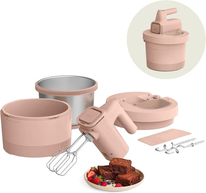 3.5 Qt Hand & Stand Mixer, 2 in 1 Electric Mixer with Bowl, Oatmilk