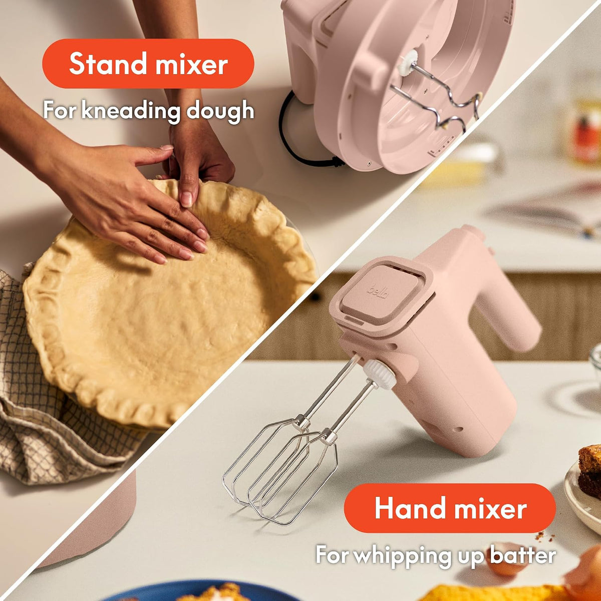 3.5 Qt Hand & Stand Mixer, 2 in 1 Electric Mixer with Bowl, Oatmilk