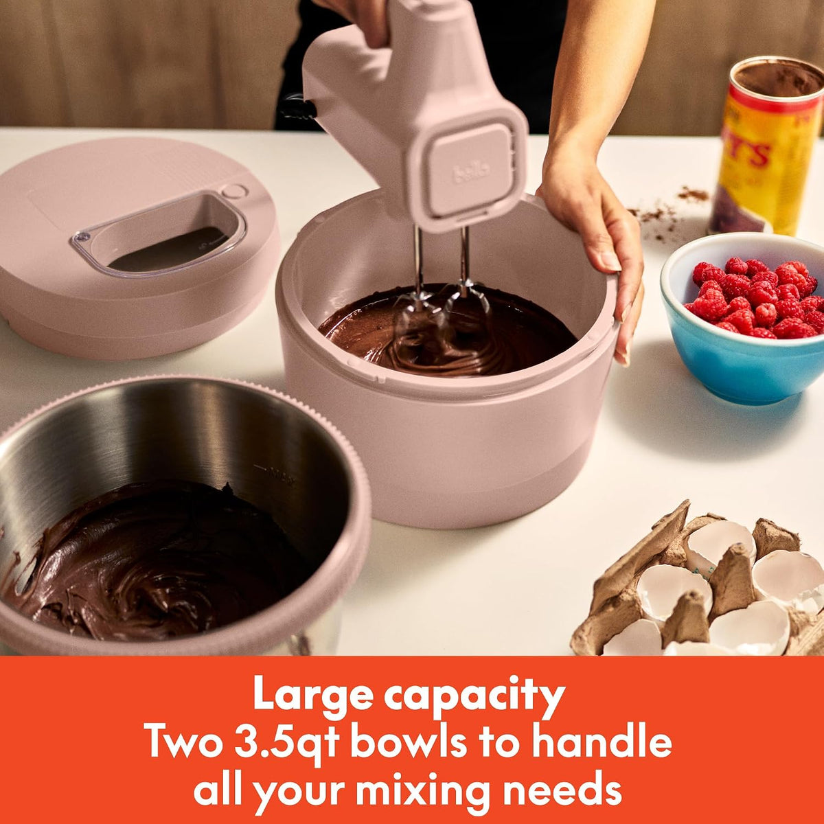 3.5 Qt Hand & Stand Mixer, 2 in 1 Electric Mixer with Bowl, Oatmilk